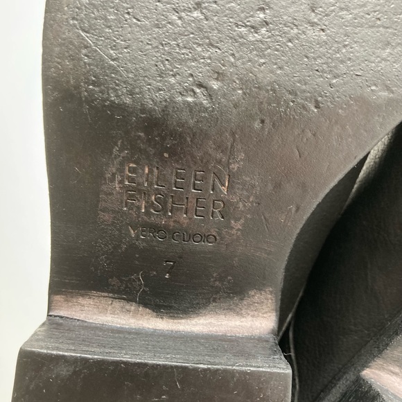 Eileen Fisher Black Genuine Leather Elastic Band Booties size 7 - Picture 11 of 13